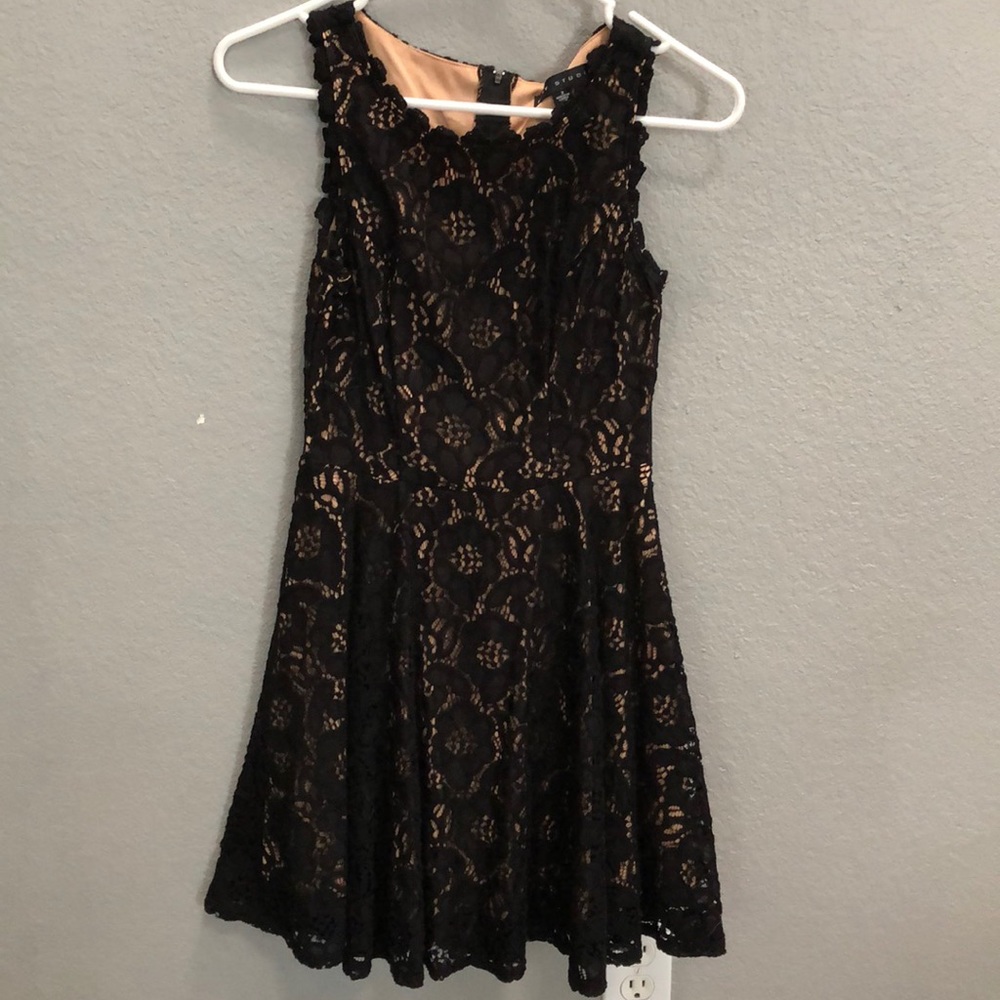 Black and Tan floral patterned dress